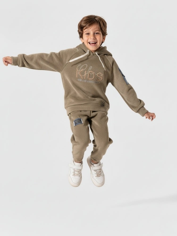 Khaki Chic Kids Hoodie Set - Image 2